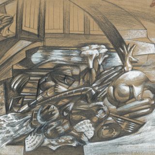 happy birthday to me graphite  dry pastel and acrylic on paper 