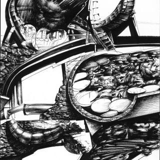 untitled 2015 rapidograph  markers on paperx29 cm