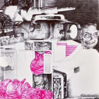    i am a warrior  so that my son may be a merchant  so that his son may be a poet.    st.3  2020 ballpoint pen on paperx50 cm