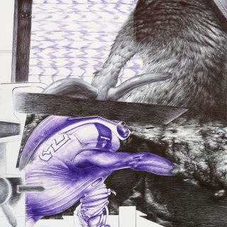    i am a warrior  so that my son may be a merchant  so that his son may be a poet.    st.4  2020 ballpoint pen on paperx50 cm