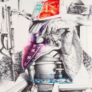 stone grower n.2 2019 pen on paperx70 cm