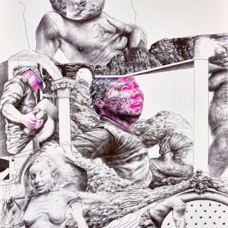    i am a warrior  so that my son may be a merchant  so that his son may be a poet.    st.1  2020 ballpoint pen on paperx50 cm