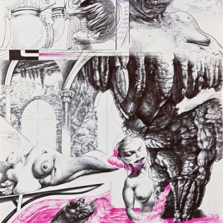    i am a warrior  so that my son may be a merchant  so that his son may be a poet.    st.2  2020 ballpoint pen and collage on paperx50 cm