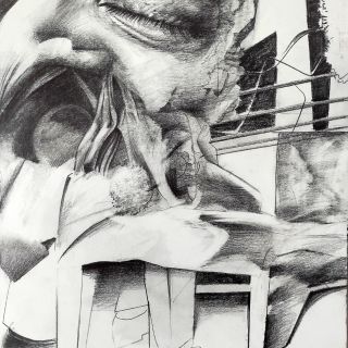 subcutaneous displacements study n.2 2022 pencil on paperx29