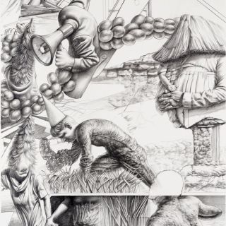 the day after no.2  study no.1  2024 graphite on paperx50 cm