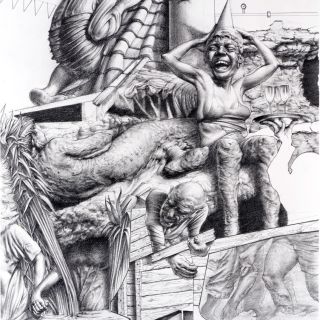 the day after no.2  study no.2  2024 graphite on paperx50 cm