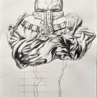 unbearable happiness  study no.2 021 graphite on paper 42x30 cm  